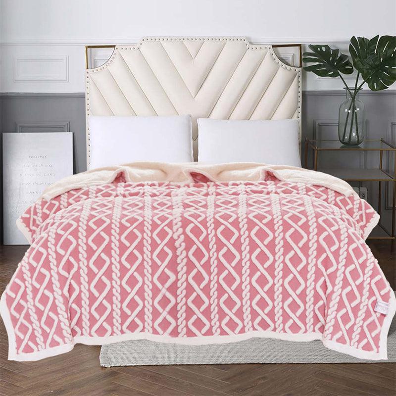 Buy Oriella Geomatric Blanket - Pink Blankets from Vaaree