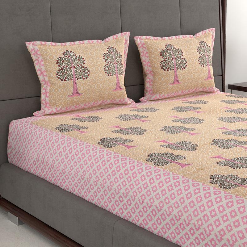 Buy Eryi Ethnic Bedsheet - Peach & Pink Bedsheets from Vaaree