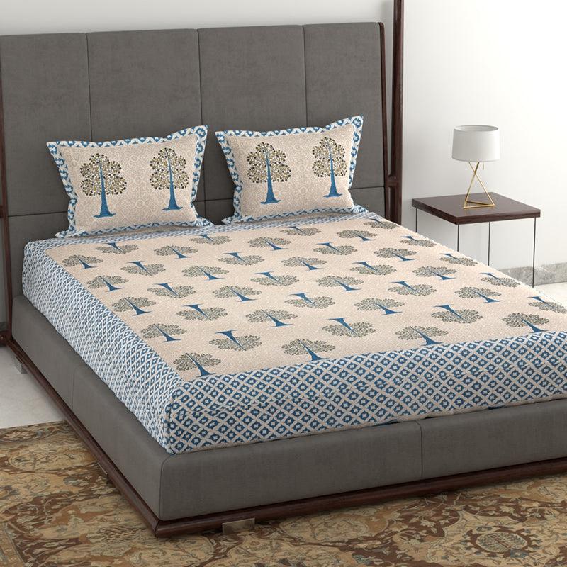 Buy Geetika Printed Bedsheet - Beige Bedsheets from Vaaree