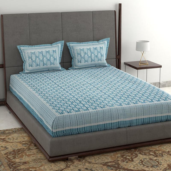 Buy Odin Ethnic Bedsheet - Blue Bedsheets from Vaaree