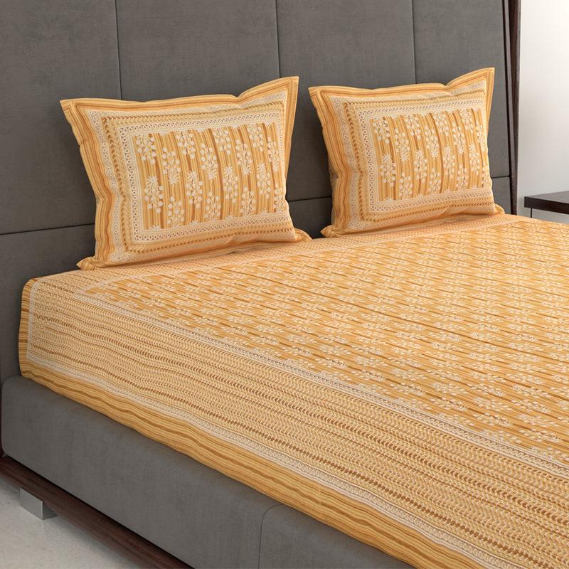 Buy Saavika Printed Bedsheet - Yellow Bedsheets from Vaaree