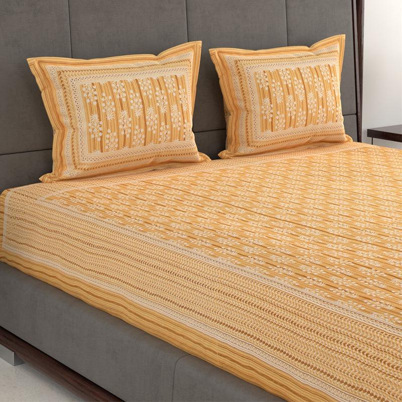 Buy Odin Ethnic Bedsheet - Yellow Bedsheets from Vaaree