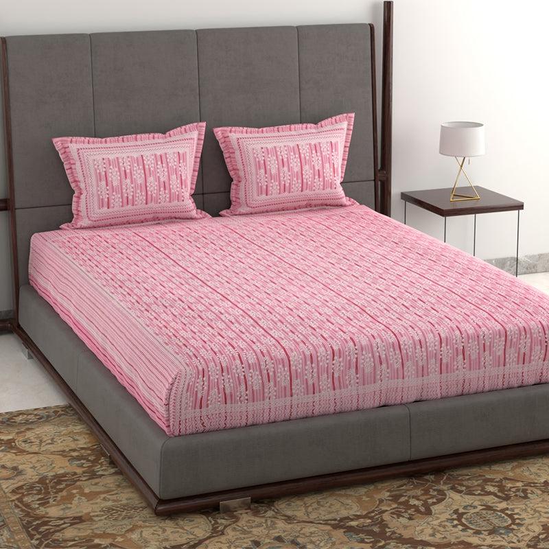 Buy Saavika Printed Bedsheet - Pink Bedsheets from Vaaree