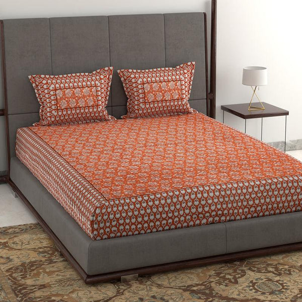 Buy Vidhu Printed Bedsheet - Vermilion Bedsheets from Vaaree