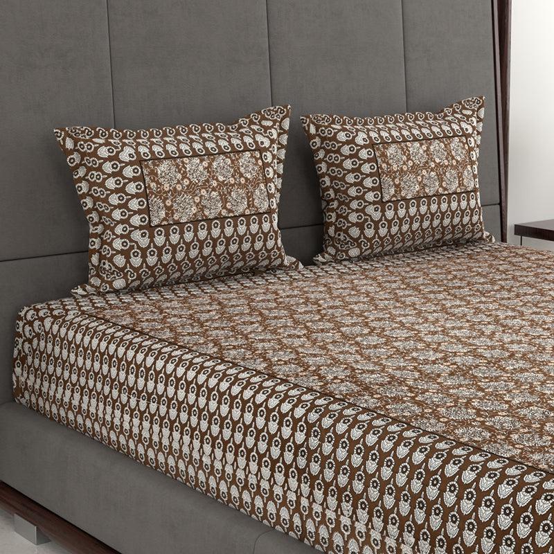 Buy Tuhin Ethnic Bedsheet - Brown Bedsheets from Vaaree