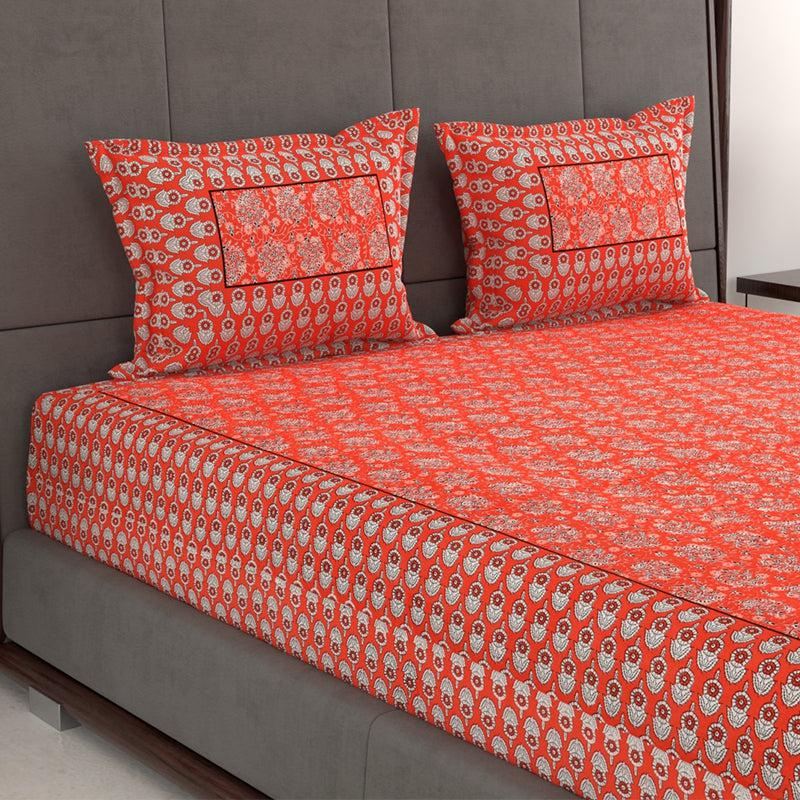 Buy Tuhin Ethnic Bedsheet - Red Bedsheets from Vaaree