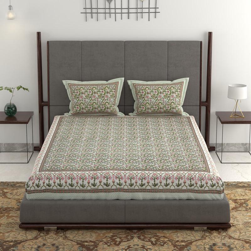 Buy Quilo Ethic Bedsheet - Sea Green Bedsheets from Vaaree