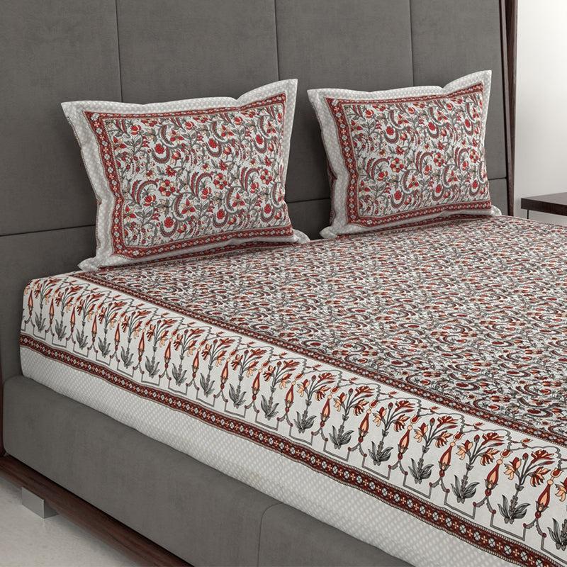 Buy Quilo Ethic Bedsheet - Grey Bedsheets from Vaaree