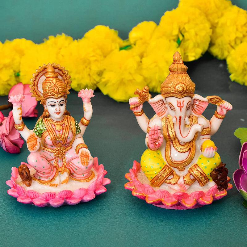 Buy Lakshmi Ganesha Lotus Idol - Set Of Two Idols & Sets from Vaaree