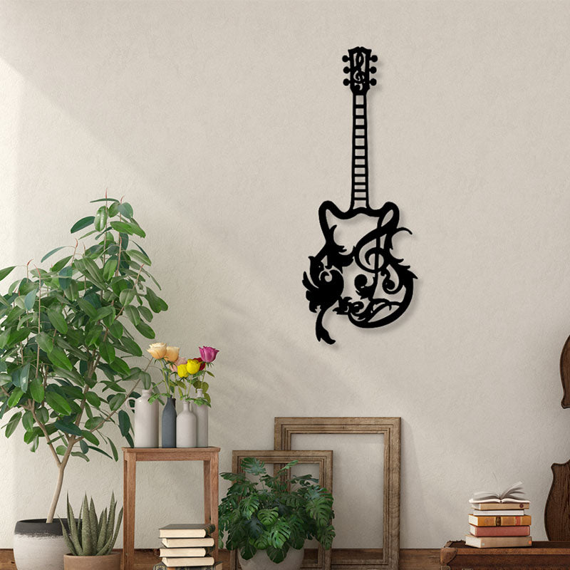 Wall Accents - Artistic Guitar Black Wall Art