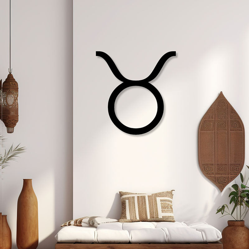 Wall Accents - Taurus Zodiac Sign Black Wall Art