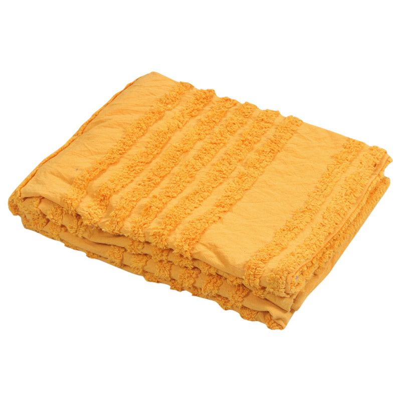 Buy Juniper StripeTufted Throw - Yellow Throws from Vaaree