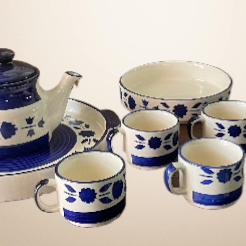 Buy Natana Floral Tea - Set - Nine Piece Set Tea Set & Tea Pots from Vaaree