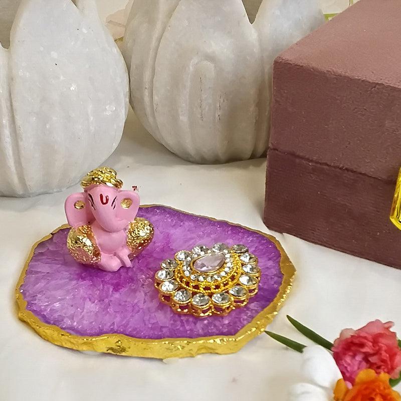 Buy Ganpathi Festive Agate Showpiece - Pink Showpieces from Vaaree