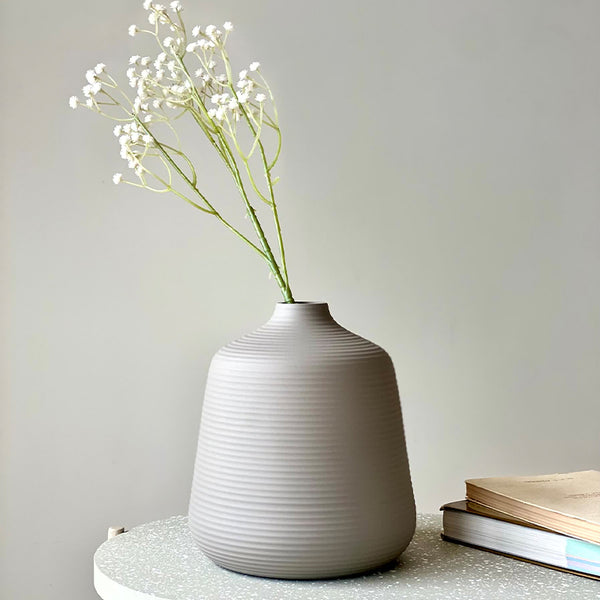 Buy Adola Arca Vase - Light Grey Vase from Vaaree