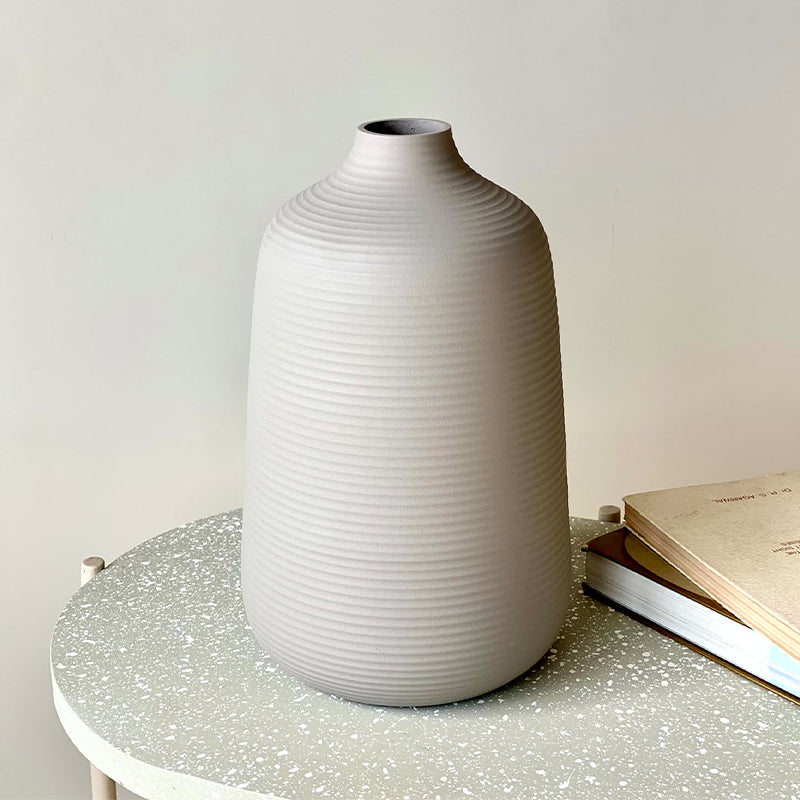 Buy Adola Eline Vase - Light Grey Vase from Vaaree