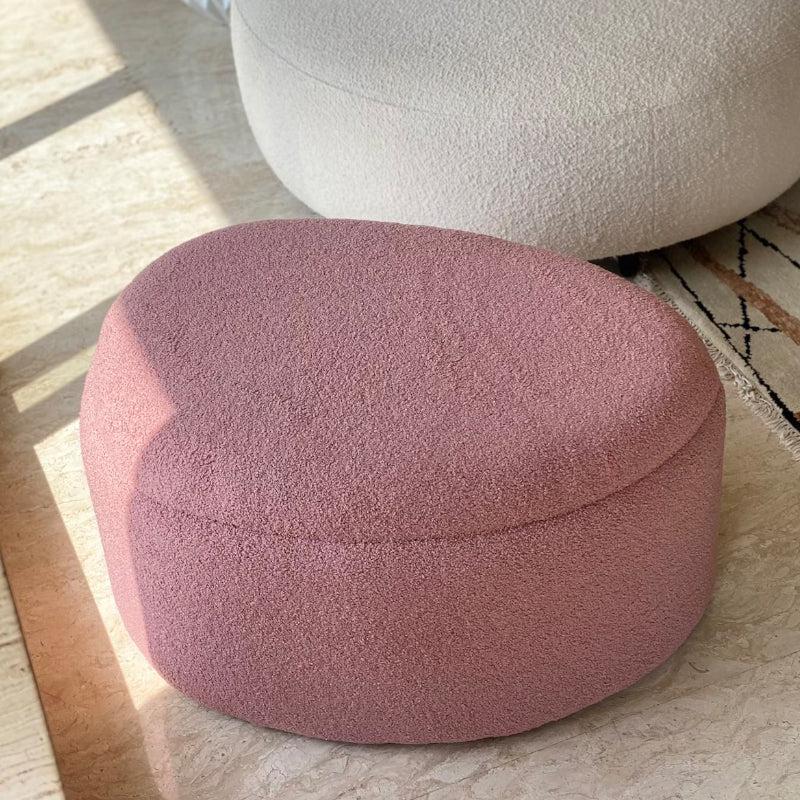 Buy Pebble Snuggle Boucle Pouffe With Storage - Pink Ottomans & Pouffe from Vaaree