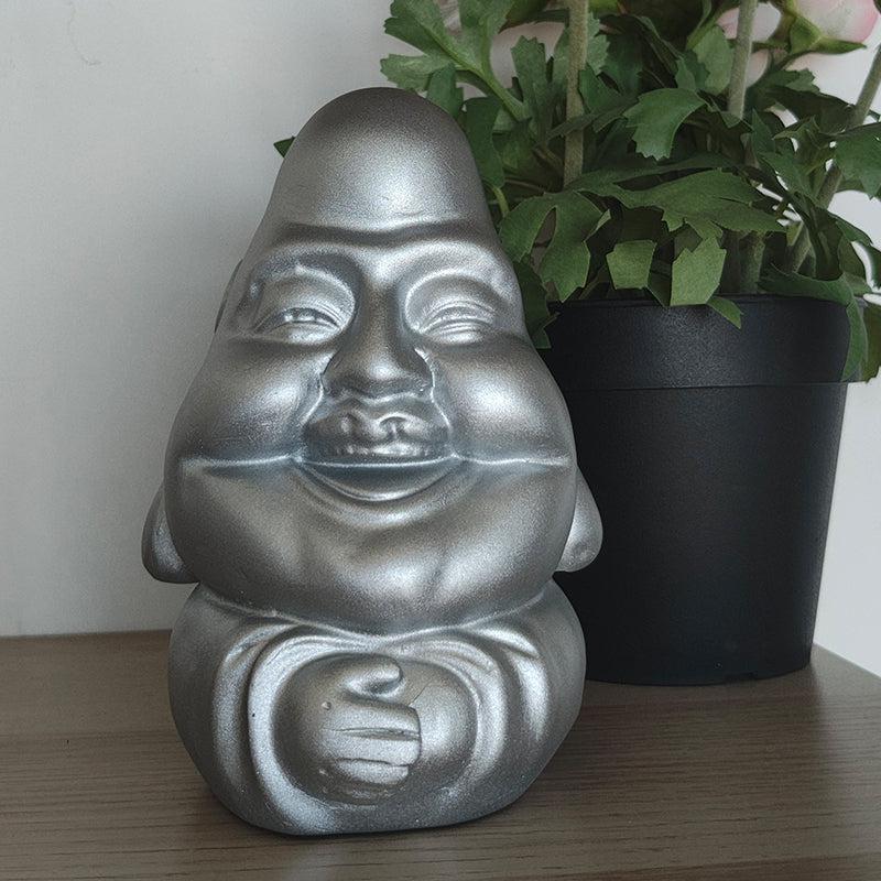 Buy Osha Mini Smiling Buddha Showpiece - Silver Showpieces from Vaaree