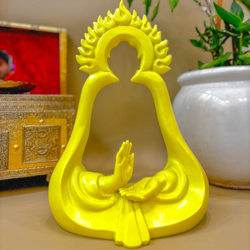 Buy Buddha Silhouette Showpiece - Pastel Yellow Showpieces from Vaaree