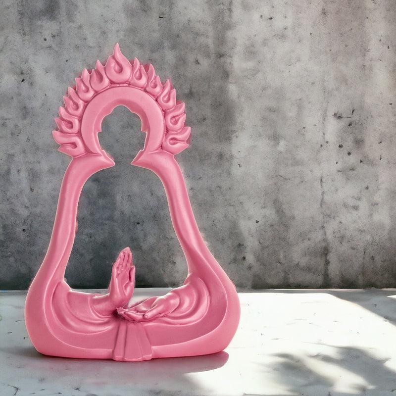 Buy Buddha Silhouette Showpiece - Pastel Pink Showpieces from Vaaree