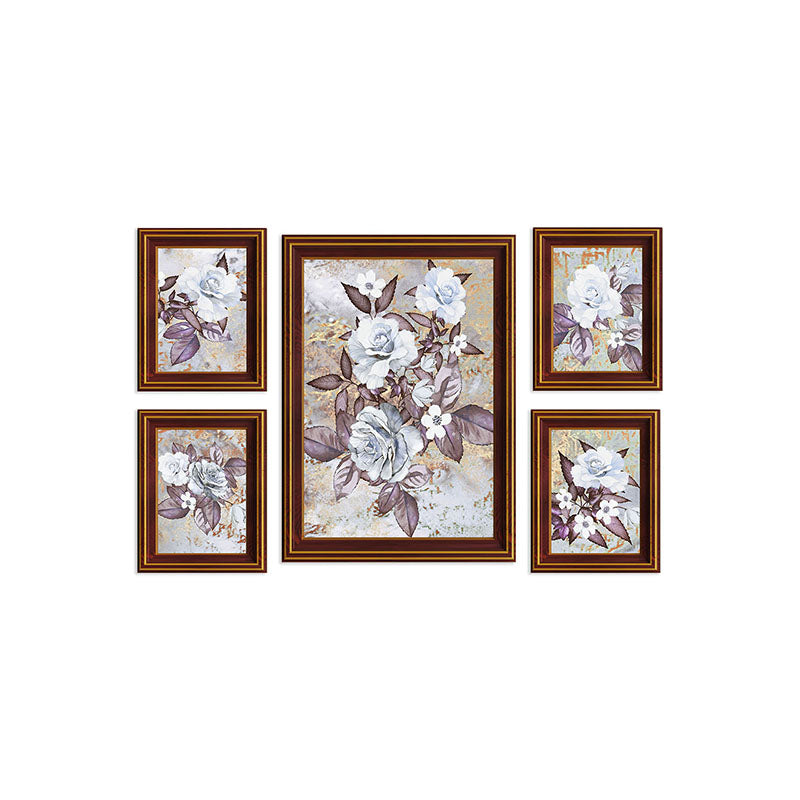 Wall Art & Paintings - Blossom Glamour Wall Art (Blue) - Set Of Five