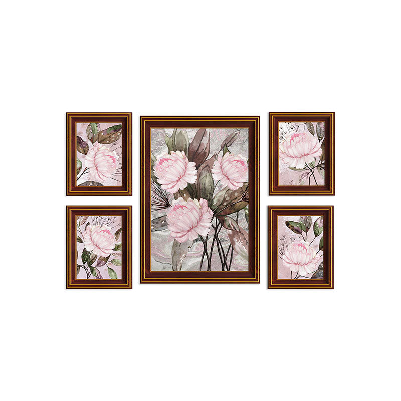 Wall Art & Paintings - Peony Pamper Wall Art - Set Of Five