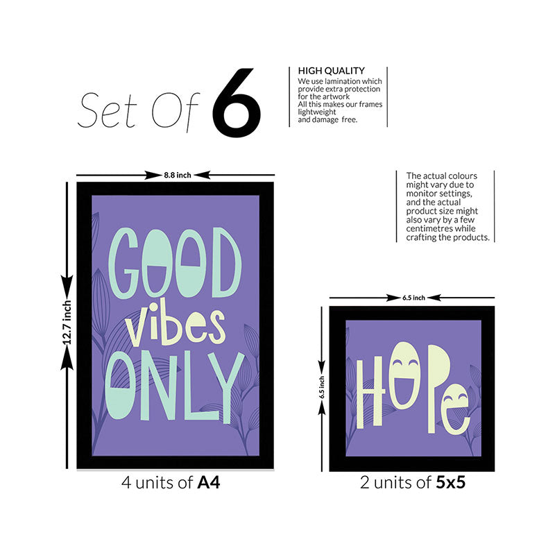 Wall Art & Paintings - Three L's Of Life Wall Art - Set Of Six