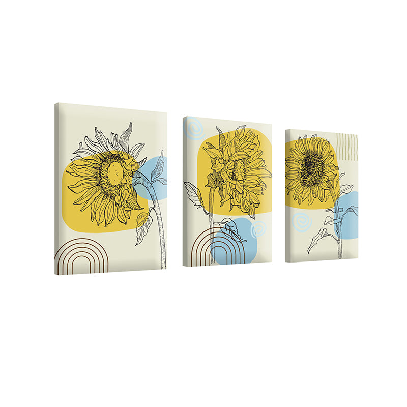 Wall Art & Paintings - Sunflower Slay Wall Painting - Set Of Three