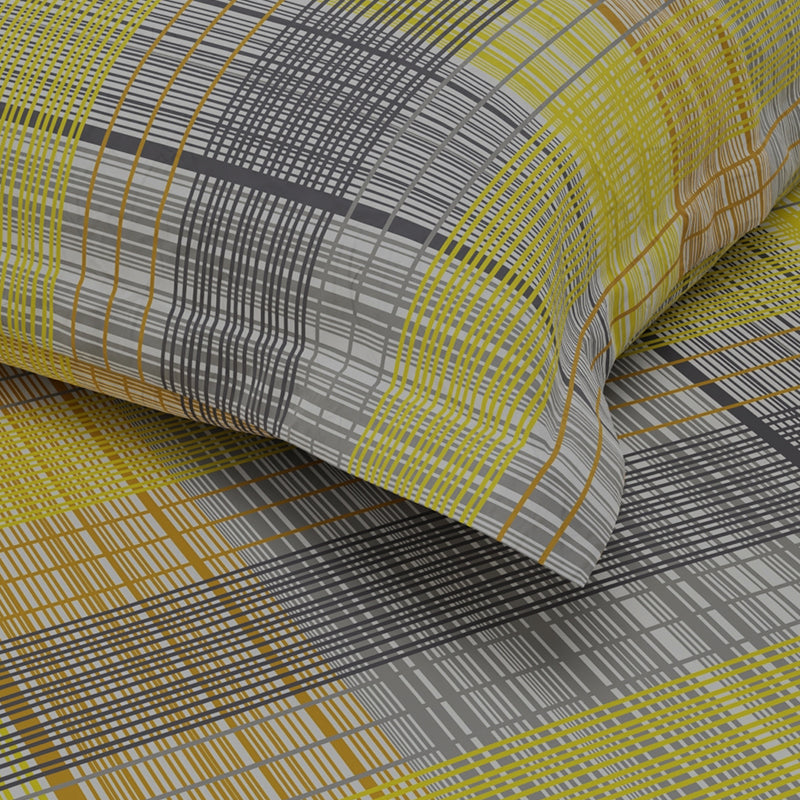 Bedsheets - Gazal Checkered Bedsheet - Yellow