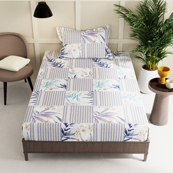 Buy Clavel Floral Bedsheet - Blue Bedsheets from Vaaree