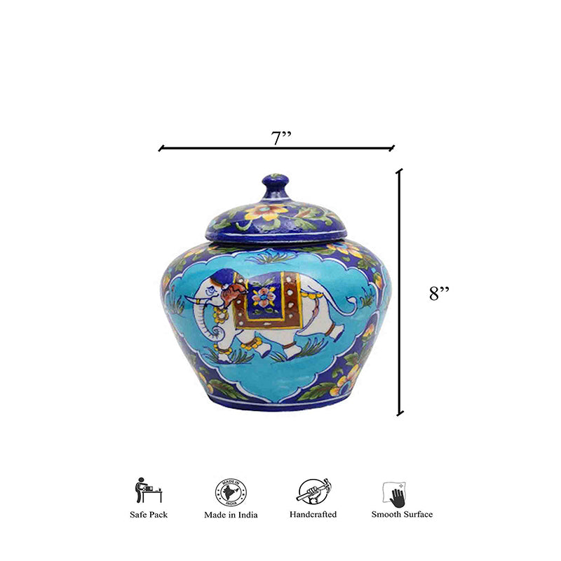 Buy Regal Gaja Handpainted Vase Jar from Vaaree