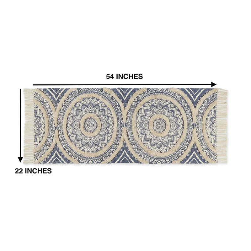 Buy Mita Boho Runner Rug - Blue Runner Rug from Vaaree