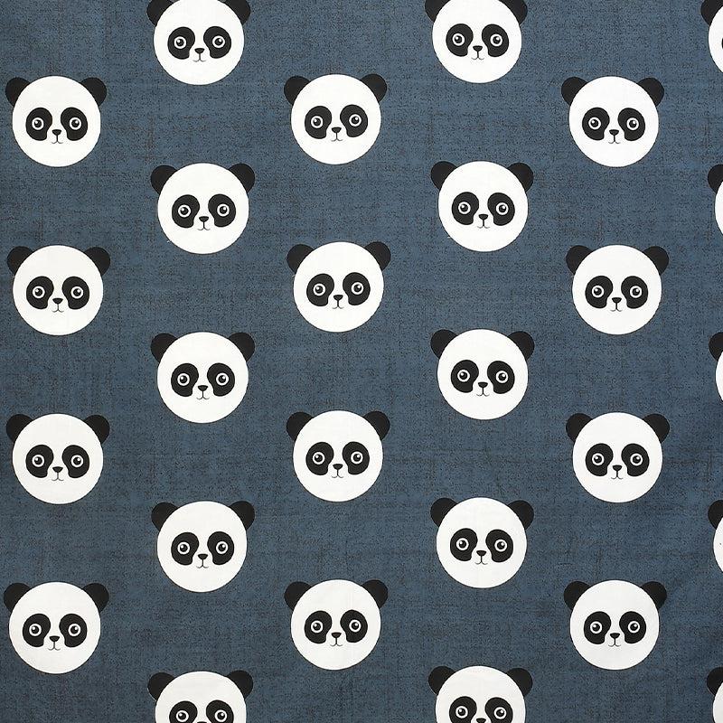 Bedsheets - Panda Polka Kids Bedsheet - Dark Grey