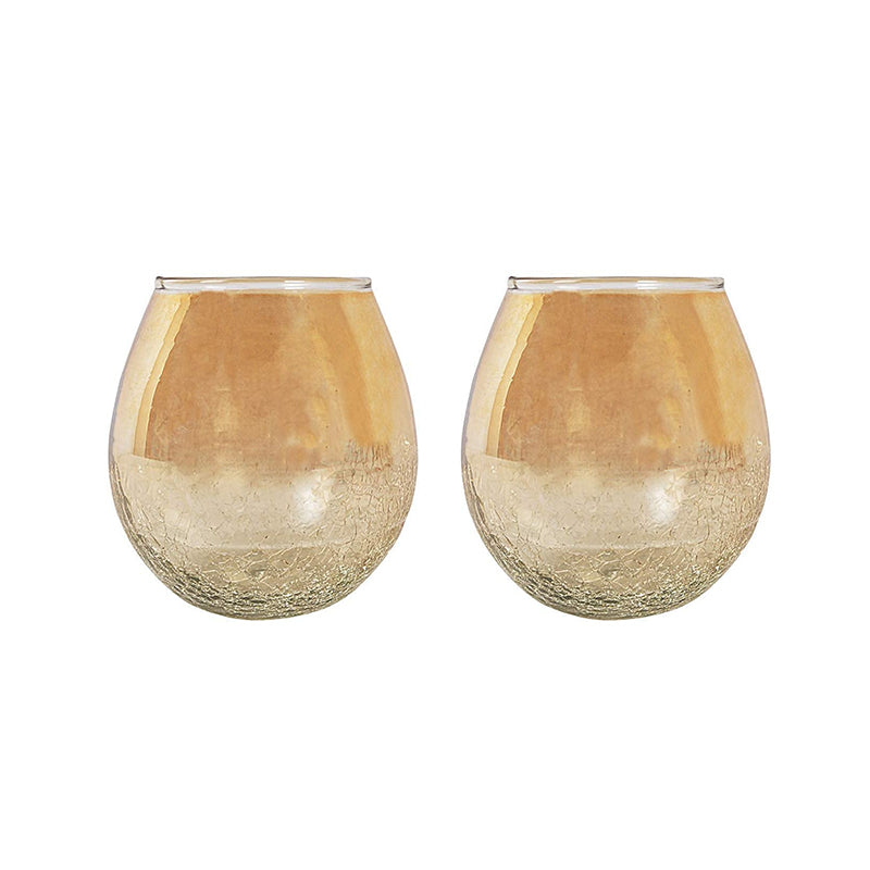 Buy Glamora Glass Tealight Candle Holder - Set Of Two Tea Light Candle Holders from Vaaree