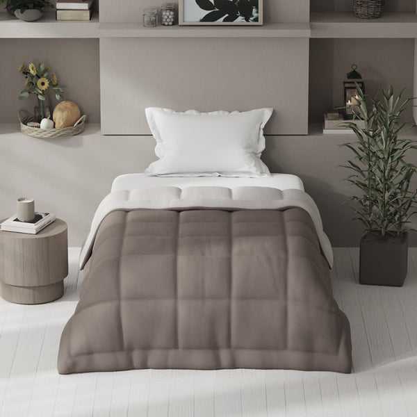 Buy Vasta Solid Reversible Comforter - Brown & Ivory Comforters & AC Quilts from Vaaree