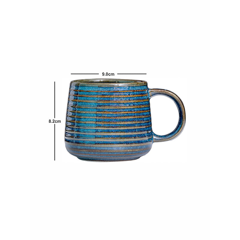 Buy Lucion Blue Stoneware Mug (340 ML) - Set Of Two Mug & Tea Cup from Vaaree