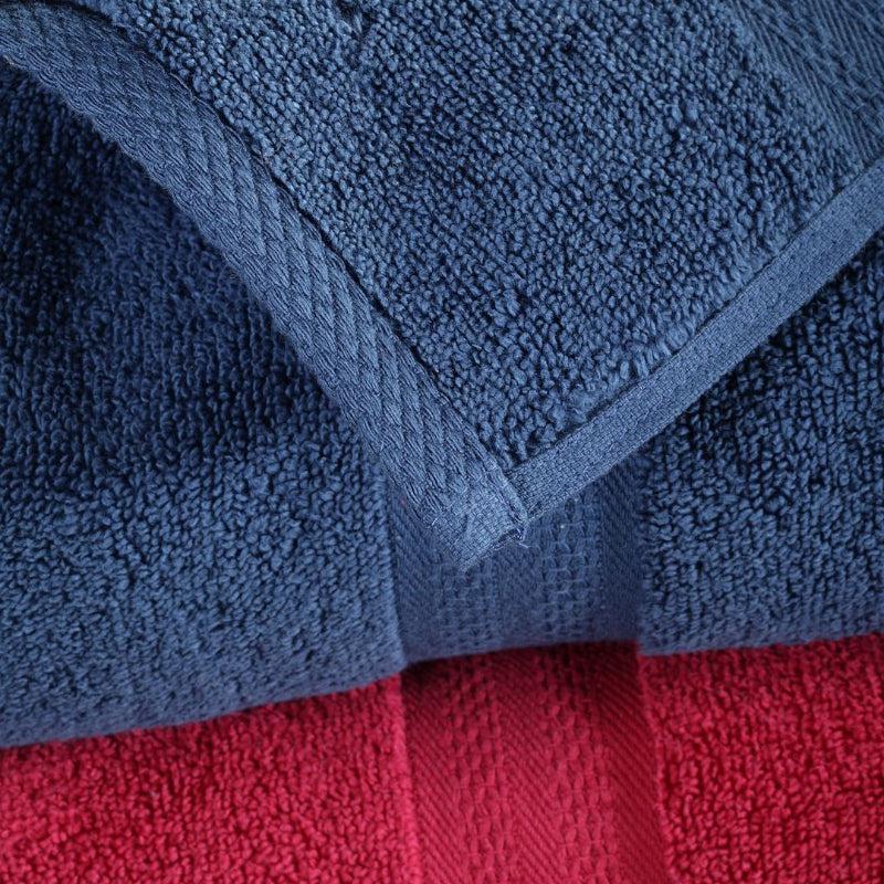 Buy Miorah Bath Towel (Red & Blue) - Set Of Two Bath Towels from Vaaree