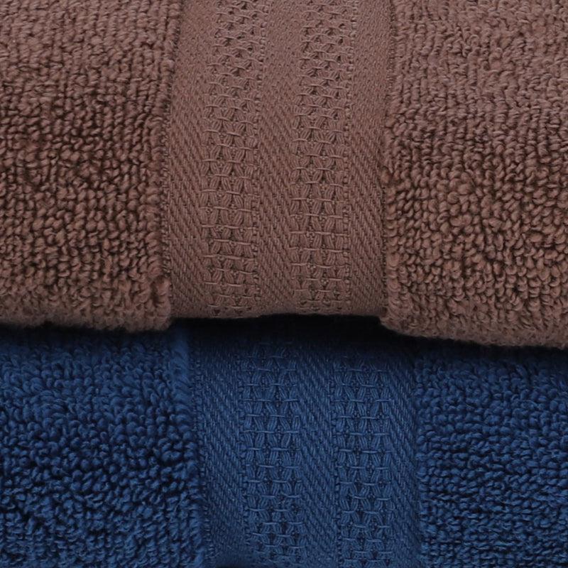 Buy Miorah Bath Towel (Blue & Brown) - Set Of Two Bath Towels from Vaaree