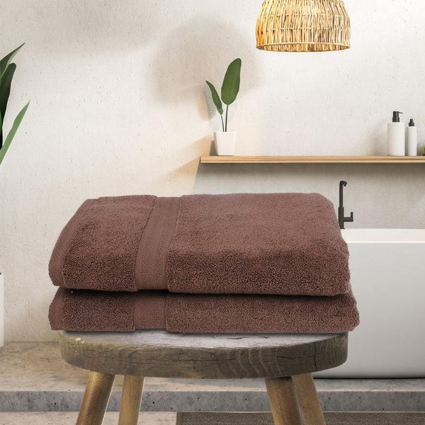 Buy Miorah Bath Towel (Brown) - Set Of Two Bath Towels from Vaaree