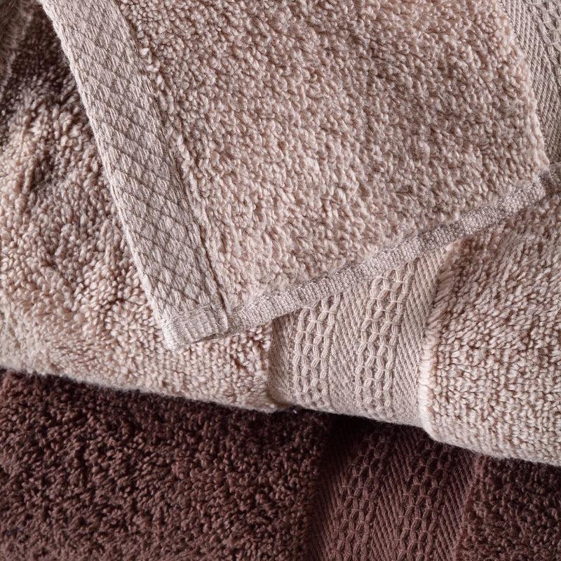 Buy Miorah Bath Towel (Beige & Brown) - Set Of Two Bath Towels from Vaaree