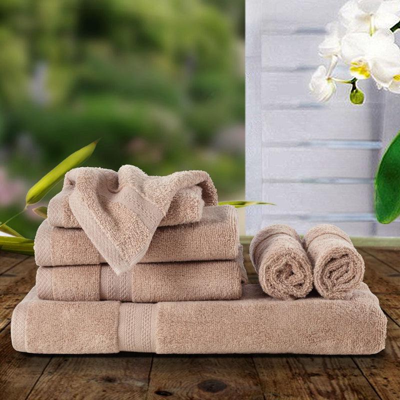 Buy Miorah Towel Combo (Beige) - Eight Piece Set Towel Sets from Vaaree