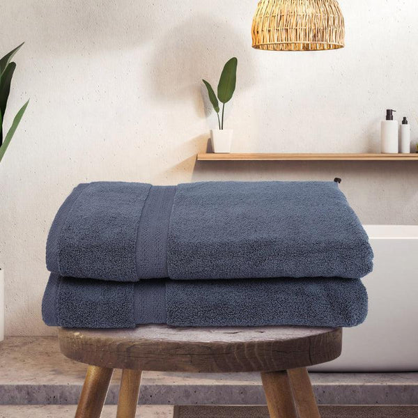 Buy Miorah Bath Towel (Grey) - Set Of Two Bath Towels from Vaaree