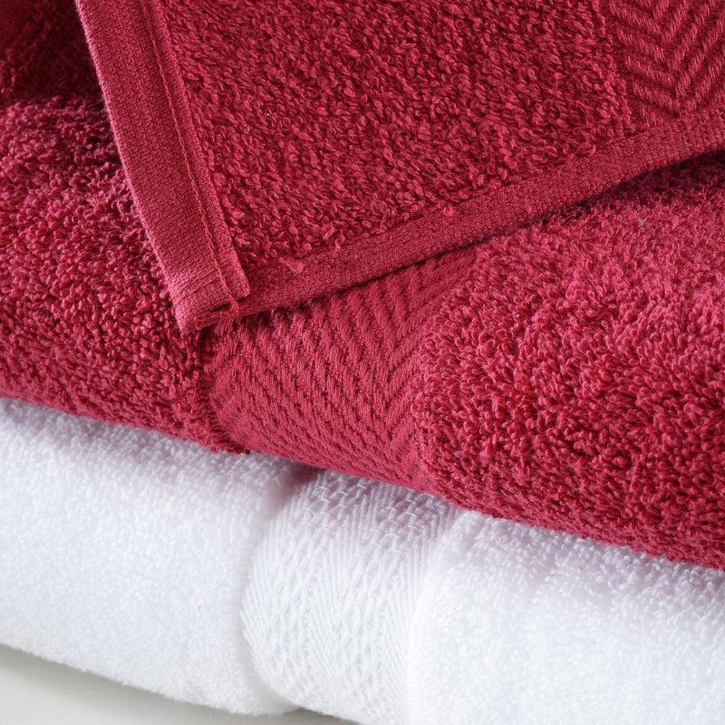 Buy Miorah Bath Towel (Red & White) - Set Of Two Bath Towels from Vaaree