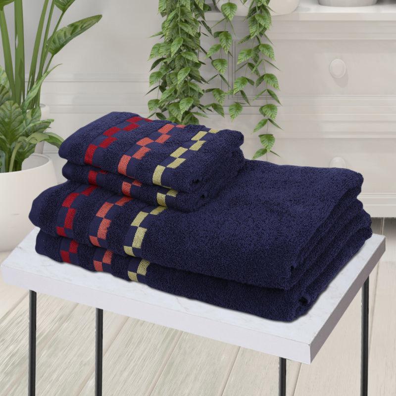 Buy Delpha Towel Combo (Navy Blue) - Set Of Four Towel Sets from Vaaree