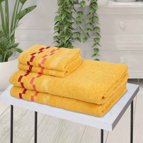 Buy Delpha Towel Combo (Yellow) - Set Of Four Towel Sets from Vaaree