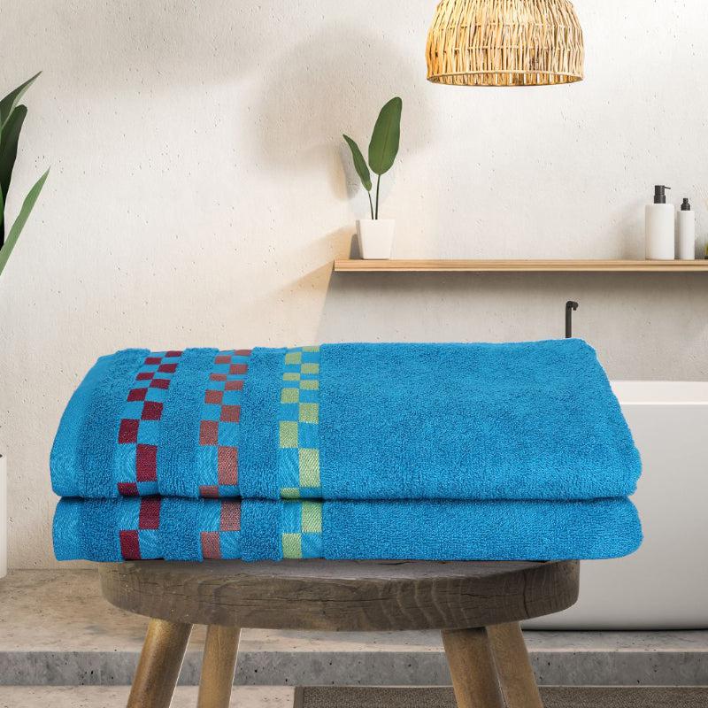 Buy Delpha Bath Towel (Blue) - Set Of Two Bath Towels from Vaaree