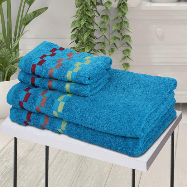 Buy Delpha Towel Combo (Light Blue) - Set Of Four Towel Sets from Vaaree