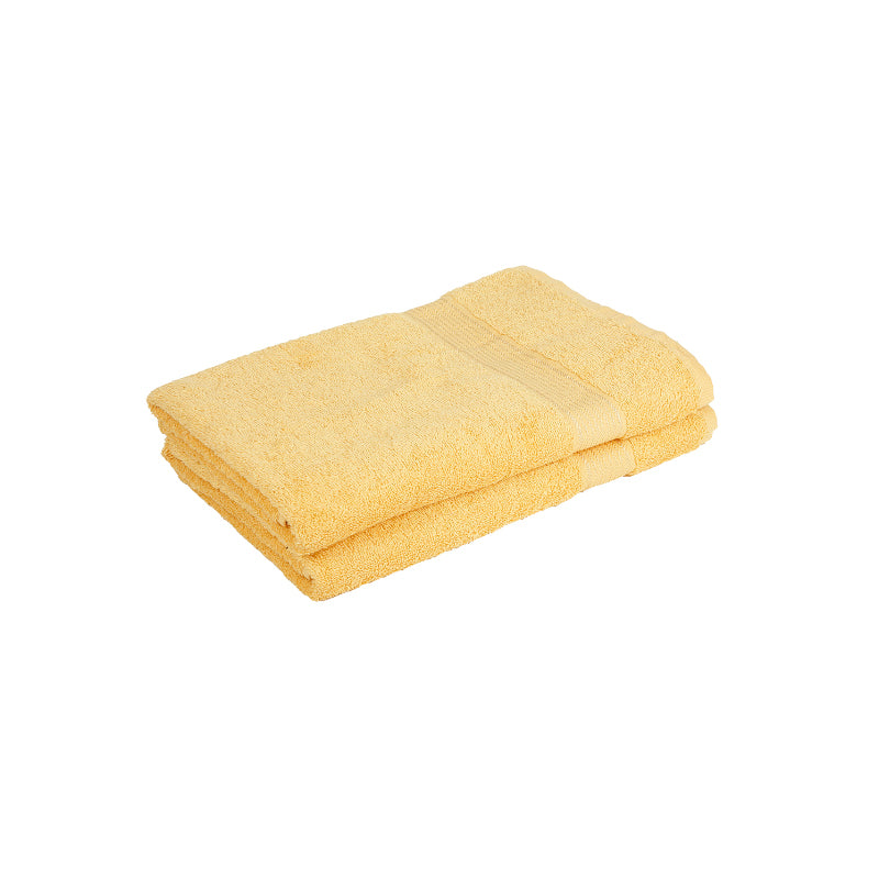 Buy Bodil Bath Towel (Yellow) - Set Of Two Bath Towels from Vaaree