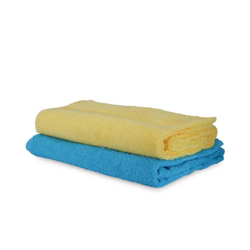 Buy Bodil Bath Towel (Yellow & Blue) - Set Of Two Bath Towels from Vaaree