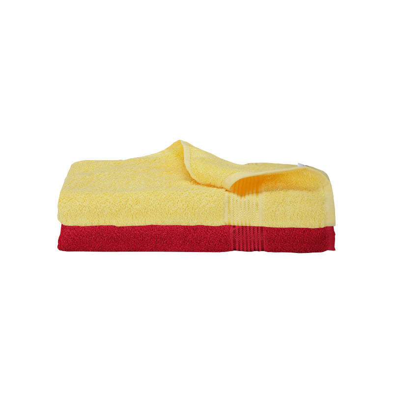 Buy Bodil Bath Towel (Yellow & Red) - Set Of Two Bath Towels from Vaaree